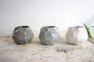 faceted vases