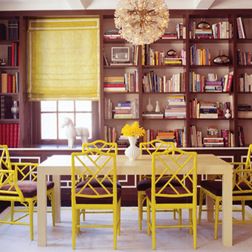 Yellow chinoserie chairs