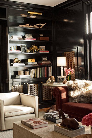 black laquer shelves