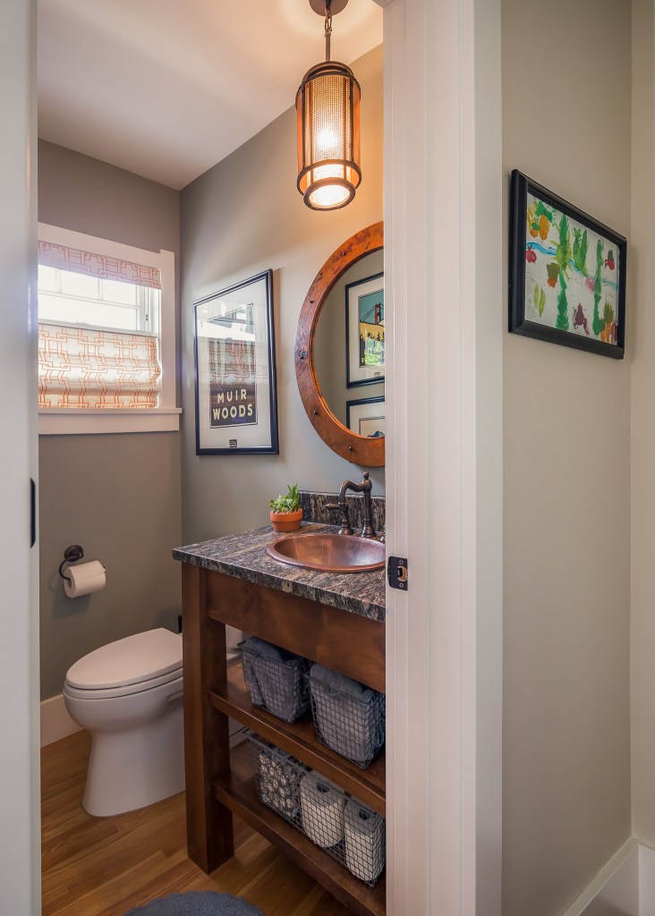 powder room copper details