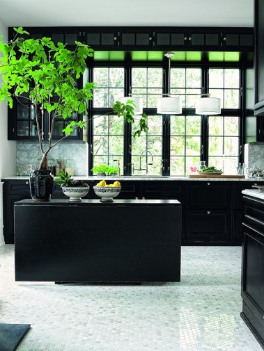 black and white kitchen