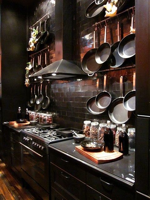 dark and moody kitchen