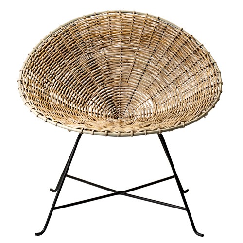 rattan hoop chair natural