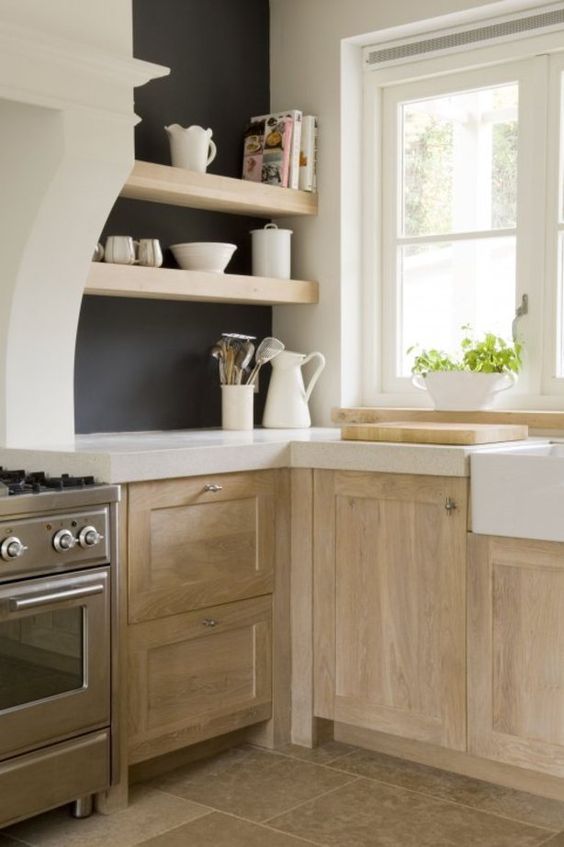 pale rustic wood kitchen