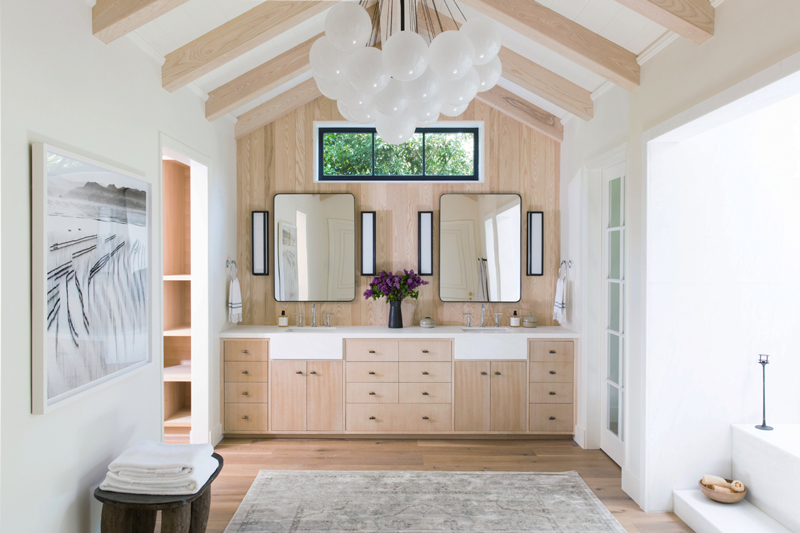 natural wood in bathrooms