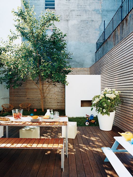 modern urban backyard