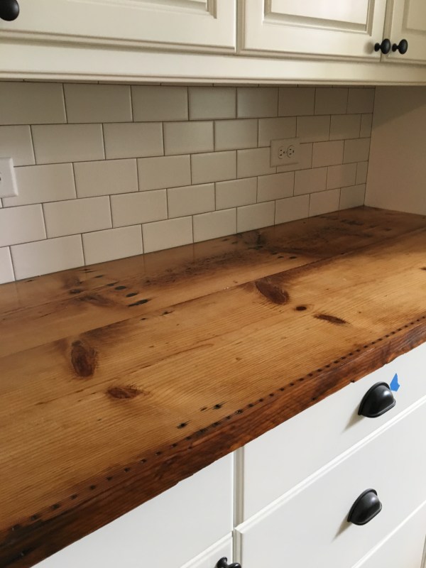 reclaimed wood counter