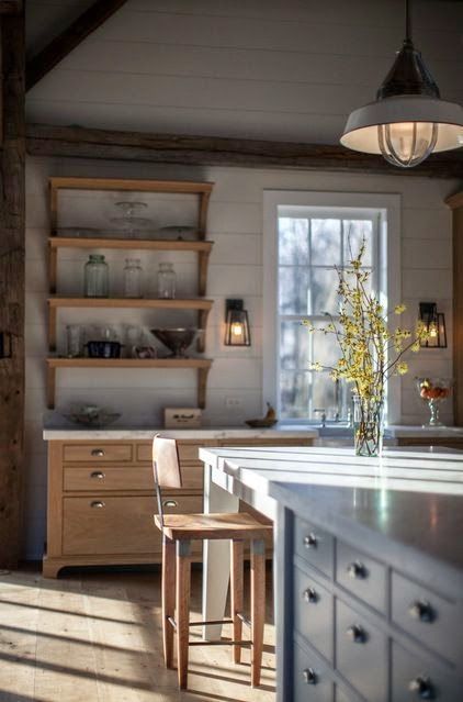 natural wood farmhouse kitchen