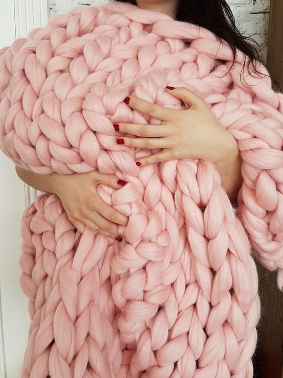 chunky knitted throw