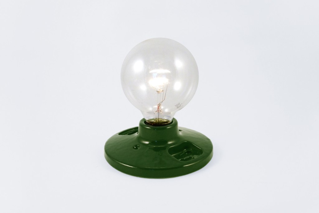 green porcelain light socket