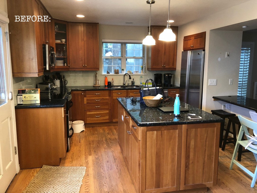 before brown wood kitchen