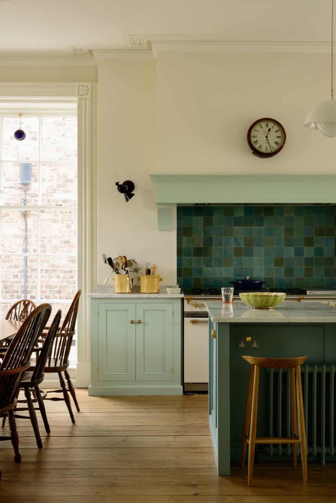 blue green kitchen