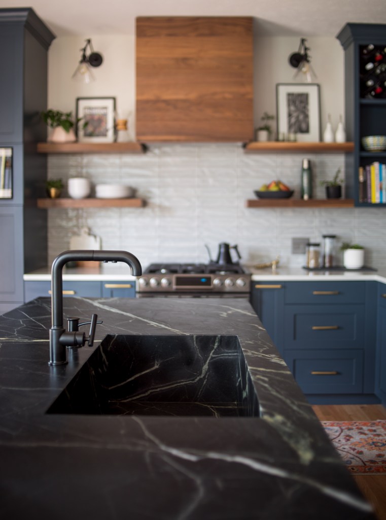 soapstone sink dark kitchen