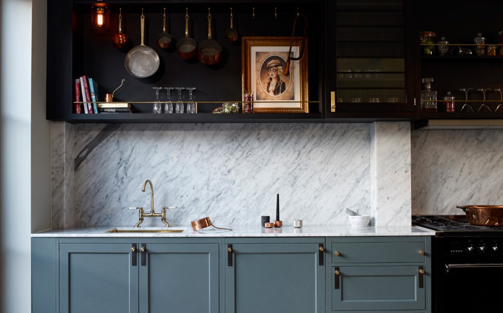 two toned dark kitchen