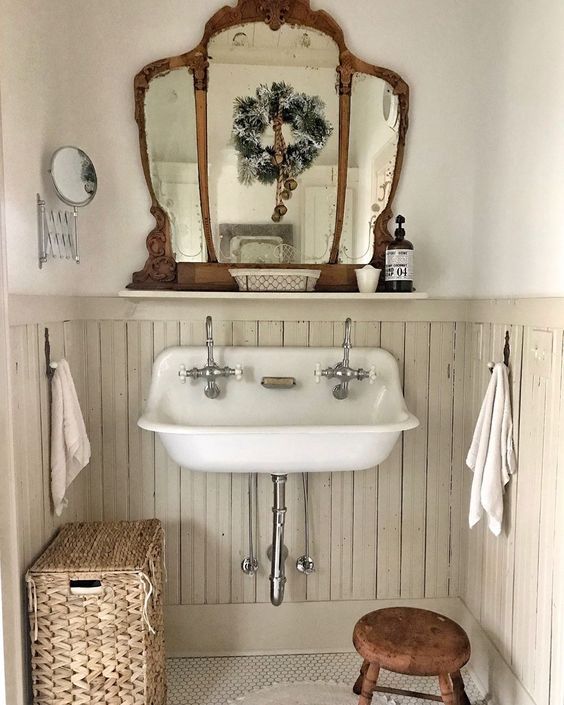 old beadboard bathroom